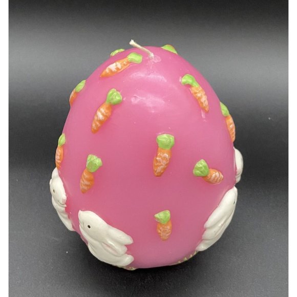 5.5 in Easter Bunny Candle Rabbits Pink Egg Carrots Large - Picture 3 of 6